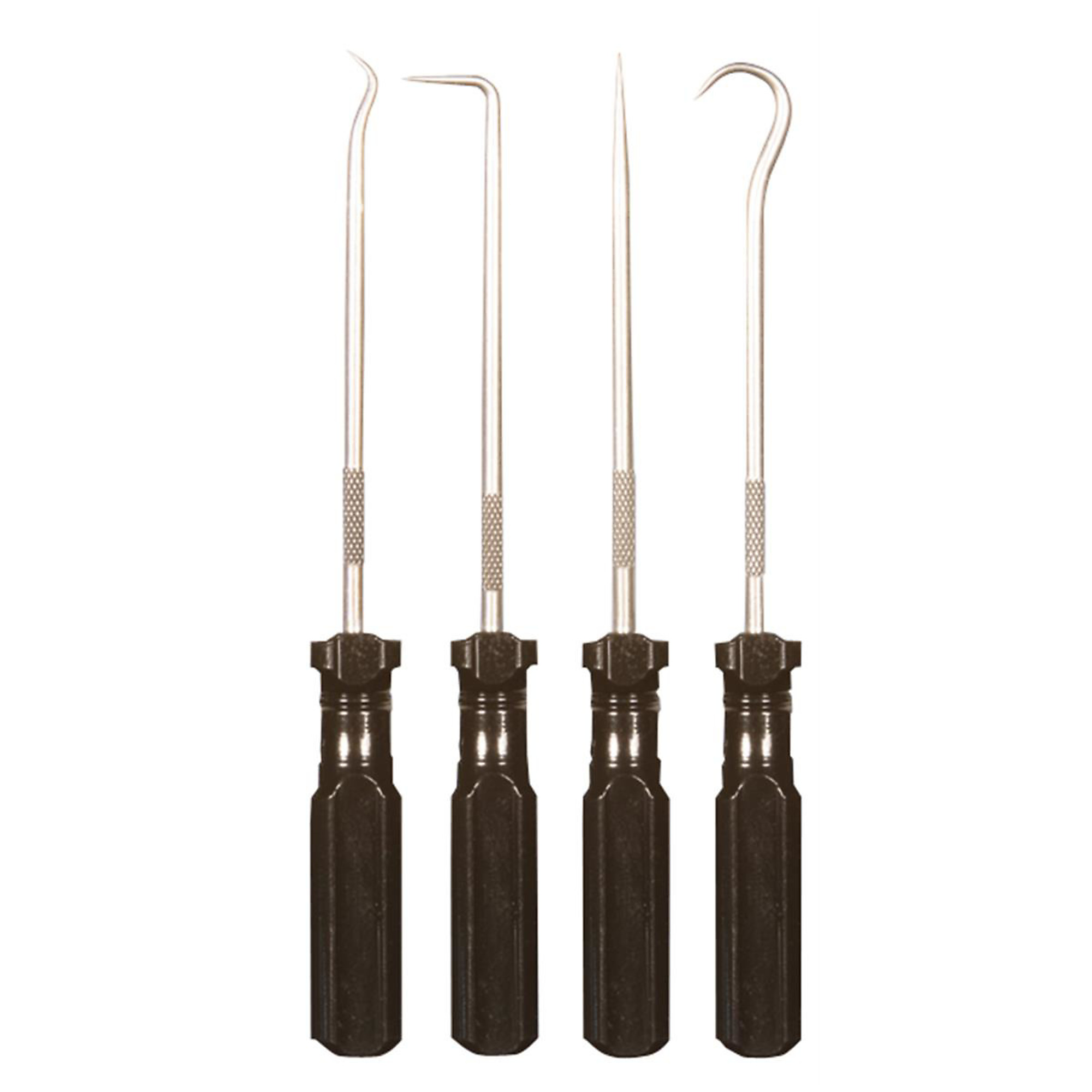 Ullman Devices 4-Piece Hook and Pick Set — High Carbon Polished Steel, Screwdriver Type Handles, Model# ULLPSP-4